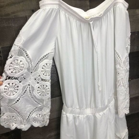 Liberty Garden Off Shoulder Lace Romper - Picture 4 of 7